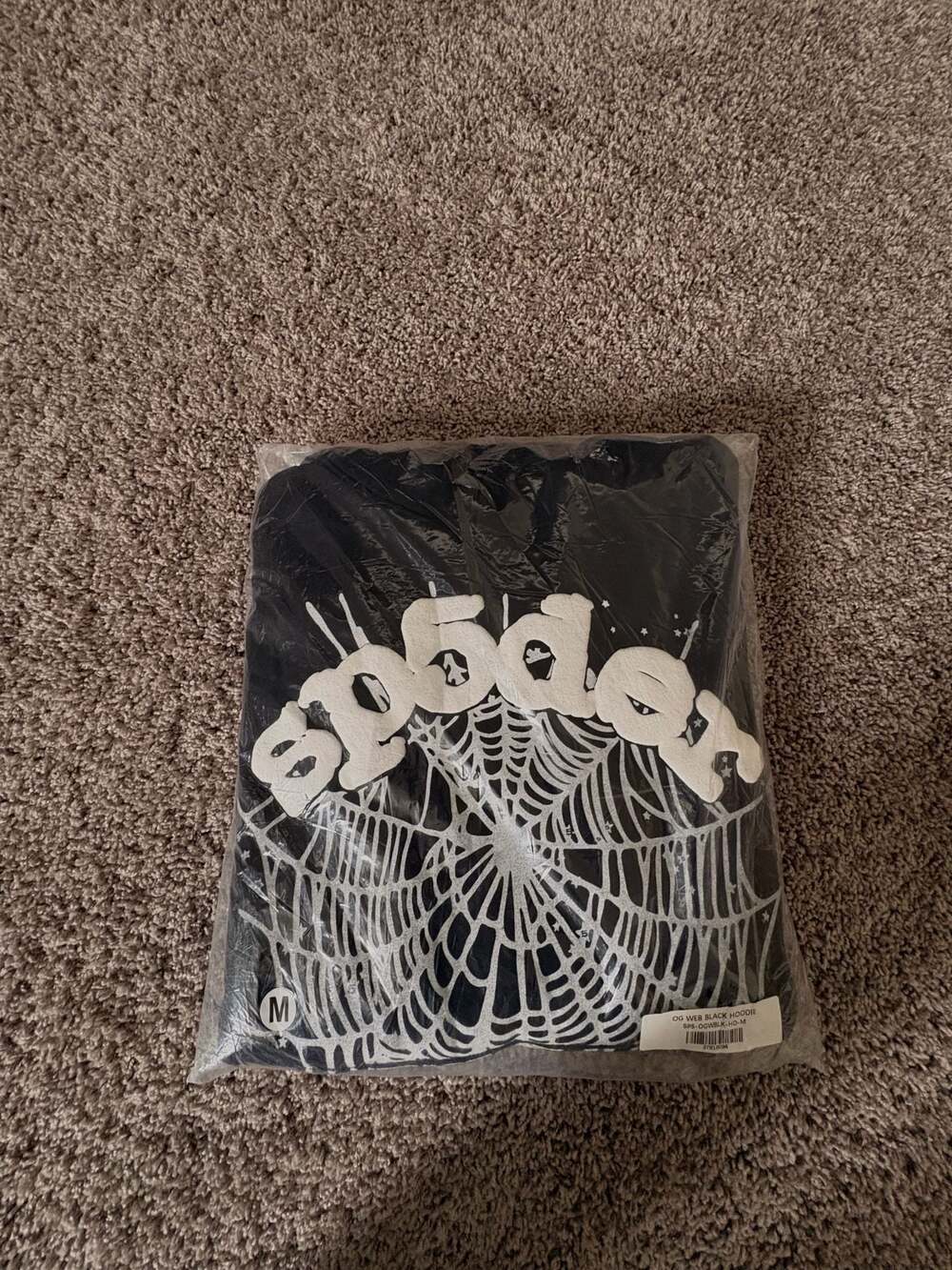 Sp5der OG Web Black Hoodie Size M